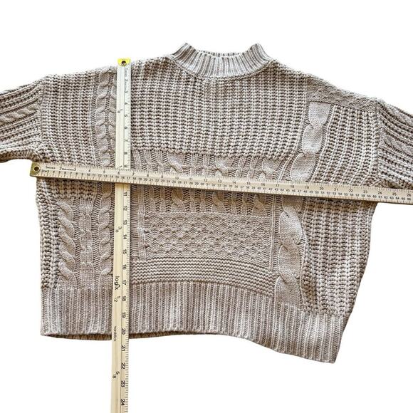 Time and Tru Lot Of 2 Women's Size L Yellow Beige Pullover Mixed Stitch Sweaters - Picture 5 of 13